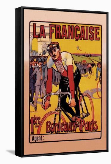 La Francaise: Bordeaux-Paris Bicycle Race-Marodon-Framed Stretched Canvas