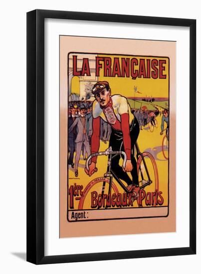 La Francaise: Bordeaux-Paris Bicycle Race-Marodon-Framed Art Print