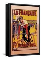 La Francaise: Bordeaux-Paris Bicycle Race-Marodon-Framed Stretched Canvas