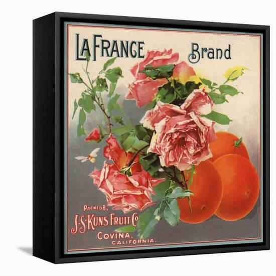 La France Brand - Covina, California - Citrus Crate Label-Lantern Press-Framed Stretched Canvas