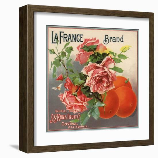 La France Brand - Covina, California - Citrus Crate Label-Lantern Press-Framed Art Print