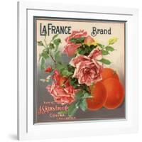 La France Brand - Covina, California - Citrus Crate Label-Lantern Press-Framed Art Print