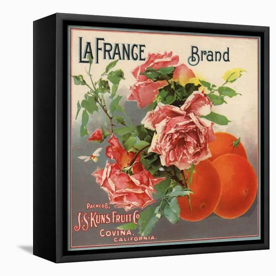 La France Brand - Covina, California - Citrus Crate Label-Lantern Press-Framed Stretched Canvas