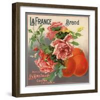 La France Brand - Covina, California - Citrus Crate Label-Lantern Press-Framed Art Print