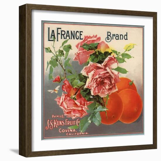 La France Brand - Covina, California - Citrus Crate Label-Lantern Press-Framed Art Print