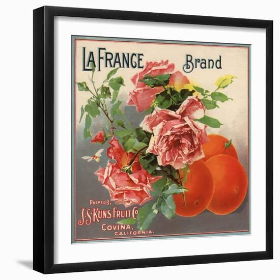 La France Brand - Covina, California - Citrus Crate Label-Lantern Press-Framed Art Print