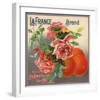 La France Brand - Covina, California - Citrus Crate Label-Lantern Press-Framed Art Print