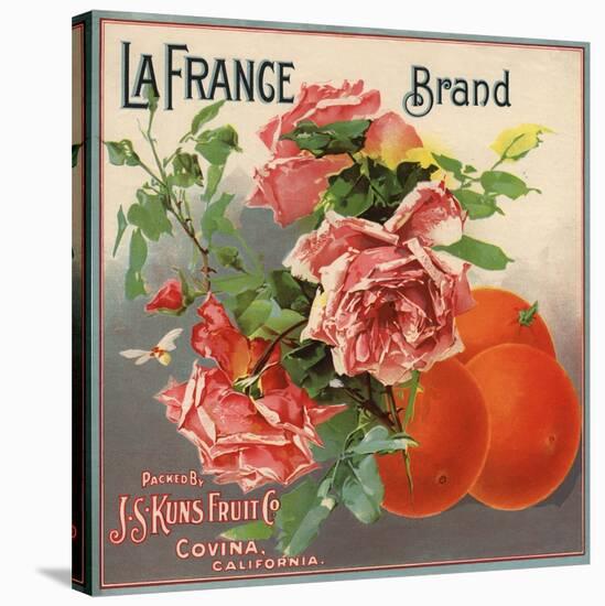La France Brand - Covina, California - Citrus Crate Label-Lantern Press-Stretched Canvas