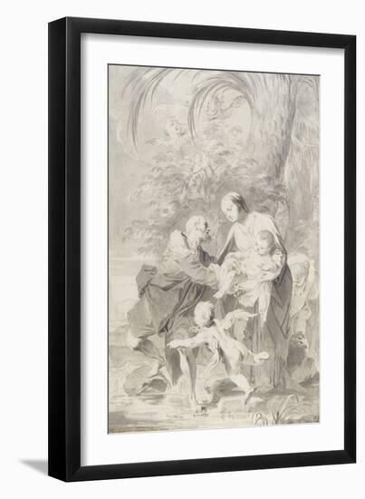 La fuite en Egypte ; Joseph prend l'enfant des bras de la Vierge-Giambettino Cignaroli-Framed Giclee Print