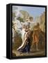 La fuite en Egypte-Nicolas Poussin-Framed Stretched Canvas