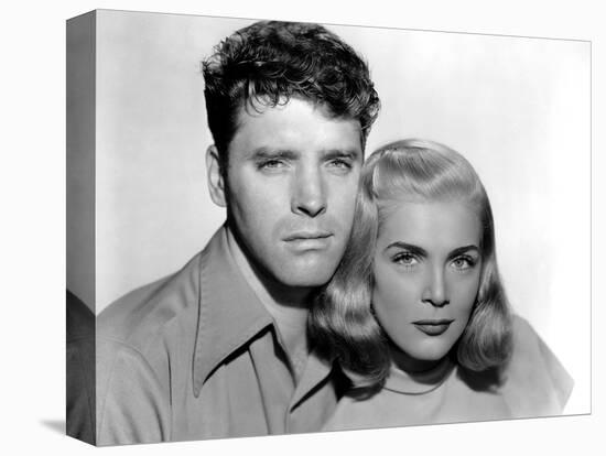 La furie du desert (Desert Fury) by Lewis Allen with Lizabeth Scott and Burt Lancaster, 1947 (b/w p-null-Stretched Canvas