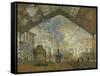 La Gare Saint Lazare, 1877-Claude Monet-Framed Stretched Canvas