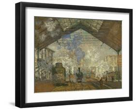 La Gare Saint Lazare, 1877-Claude Monet-Framed Giclee Print