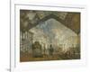 La Gare Saint Lazare, 1877-Claude Monet-Framed Giclee Print