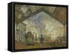 La Gare Saint Lazare, 1877-Claude Monet-Framed Stretched Canvas