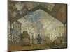 La Gare Saint Lazare, 1877-Claude Monet-Mounted Giclee Print