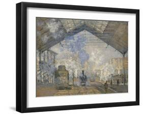 La gare Saint-Lazare-Claude Monet-Framed Giclee Print