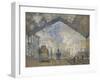 La gare Saint-Lazare-Claude Monet-Framed Giclee Print