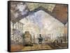 La Gare Saint-Lazare-Claude Monet-Framed Stretched Canvas