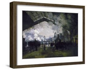 La gare St Lazare-Claude Monet-Framed Giclee Print