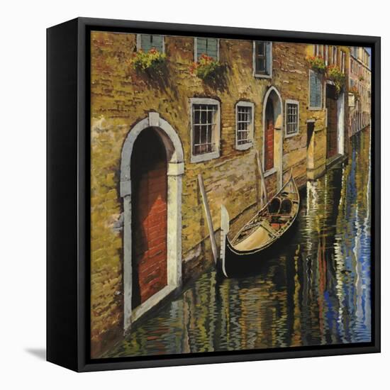 La Gondola Sul Canale-Guido Borelli-Framed Stretched Canvas