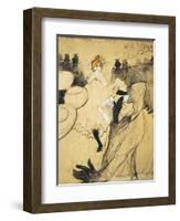 La Goulue and Valentin Le Desosse at the "Moulin Rouge"-Henri de Toulouse-Lautrec-Framed Art Print