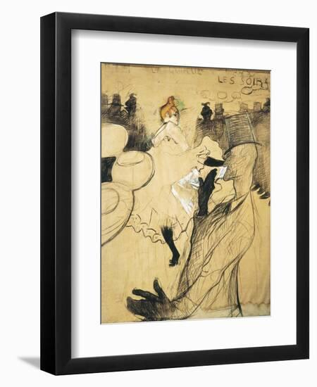 La Goulue and Valentin Le Desosse at the "Moulin Rouge"-Henri de Toulouse-Lautrec-Framed Art Print