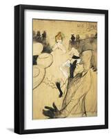 La Goulue and Valentin Le Desosse at the "Moulin Rouge"-Henri de Toulouse-Lautrec-Framed Art Print