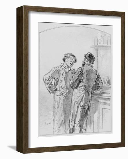 La Goutte, Plate 17 from Les Toquades, 1858-Paul Gavarni-Framed Giclee Print