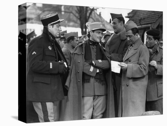 La grande illusion by Jean Renoir with Jean Gab Pierre Fresnay, Marcel Dalio, Julien Carette, 1937 -null-Stretched Canvas