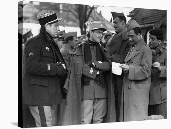 La grande illusion by Jean Renoir with Jean Gab Pierre Fresnay, Marcel Dalio, Julien Carette, 1937 -null-Stretched Canvas