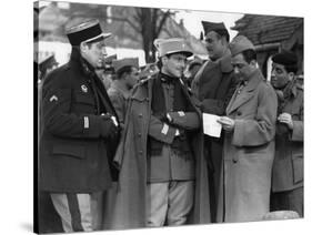 La grande illusion by Jean Renoir with Jean Gab Pierre Fresnay, Marcel Dalio, Julien Carette, 1937 -null-Stretched Canvas