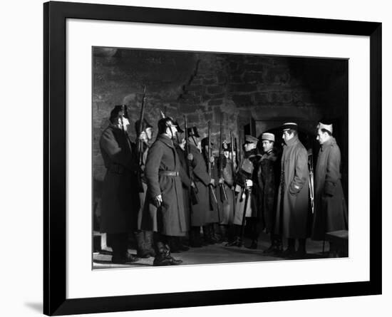 La grande Illusion by JeanRenoir with Eric von Stroheim, Pierre Fresnay and Jean Gabin., 1937 (b/w -null-Framed Photo