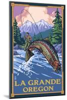La Grande, Oregon - Fly Fishing-Lantern Press-Mounted Art Print