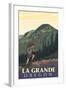 La Grande, Oregon - Mountain Hiker-Lantern Press-Framed Art Print