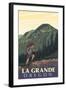 La Grande, Oregon - Mountain Hiker-Lantern Press-Framed Art Print