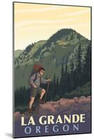 La Grande, Oregon - Mountain Hiker-Lantern Press-Mounted Art Print