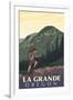 La Grande, Oregon - Mountain Hiker-Lantern Press-Framed Art Print