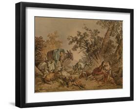 'La Grande Pastorale, No. 602', (Pastoral Scene), c1740-1770, (1913)-Gilles Demarteau-Framed Giclee Print