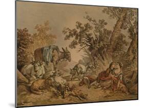 'La Grande Pastorale, No. 602', (Pastoral Scene), c1740-1770, (1913)-Gilles Demarteau-Mounted Giclee Print