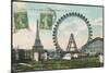 La Grande Roue with the Tour Eiffel in the Distance-null-Mounted Art Print