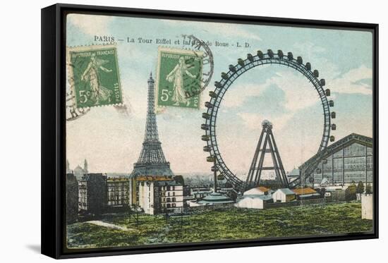 La Grande Roue with the Tour Eiffel in the Distance-null-Framed Stretched Canvas