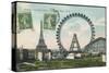La Grande Roue with the Tour Eiffel in the Distance-null-Stretched Canvas