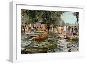 La Grenouillere, 1869-Pierre-Auguste Renoir-Framed Giclee Print