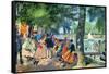La Grenouillere-Pierre-Auguste Renoir-Framed Stretched Canvas