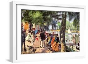 La Grenouillere-Pierre-Auguste Renoir-Framed Art Print