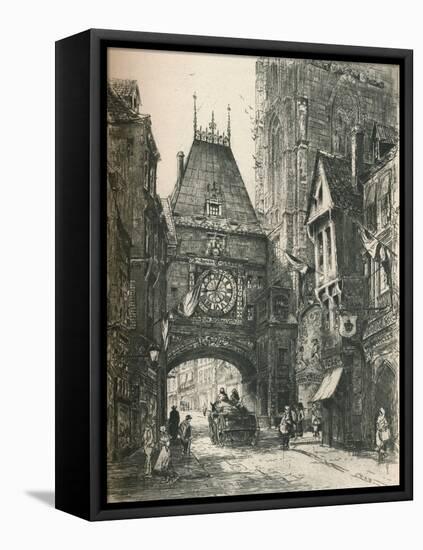 La Grosse Horloge, Rouen, C19th Century. (1925)-William Renison-Framed Stretched Canvas