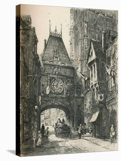 La Grosse Horloge, Rouen, C19th Century. (1925)-William Renison-Stretched Canvas