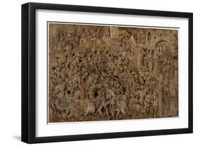 La Guerre de Troie : Combat d'Agamemnon et d'Achille contre Hector ; 4 ème bataille de Troie-null-Framed Giclee Print