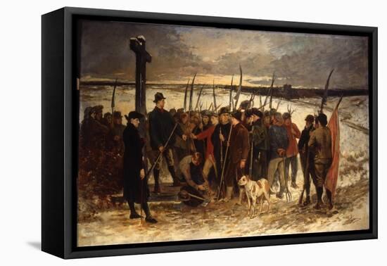 La Guerre Des Paysans (Le Rassemblement), C.1875-Constantin Emile Meunier-Framed Stretched Canvas